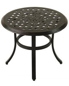 Cast Aluminum Series 5000 Outdoor Patio 21" Round End Table - Antique Bronze Finish