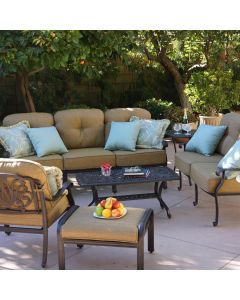 Elisabeth 6 person Deep Seating Set – 1 Sofa, 1 Loveseat, 1 Club Chair and Ottoman, with 1 21” End Table and 1 – 21” x 42” Coffee Table