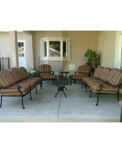 Elisabeth Cast Aluminum 8pc Outdoor Deep Seating set Sofa -Club Chair Sets - Antique Bronze