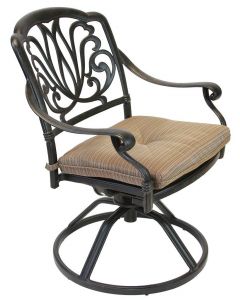 Elisabeth Cast Aluminum Swivel Rocker with Seat Cushion - Antique Bronze