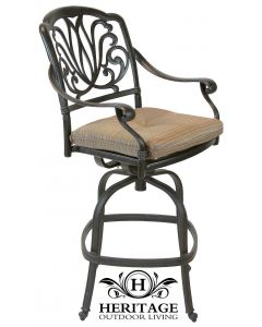 Elisabeth Cast Aluminum Patio Swivel Bar Stool - Antique Bronze