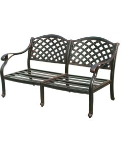 Nassau Cast Aluminum Loveseat - Antique Bronze