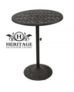 Heritage Outdoor Living Nassau Cast Aluminum 30" Bar Table - Antique Bronze