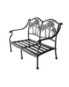 Palm Tree Cast Aluminum Loveseat - Antique Bronze