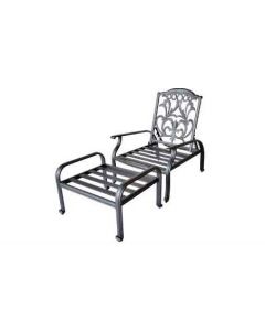 Flamingo Cast Aluminum Adjustable Club Chair With Ottoman - Antique Bronze