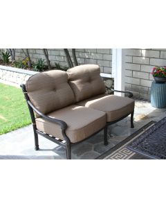Flamingo Cast Aluminum Loveseat- Antique Bronze