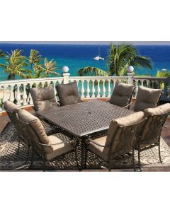 Tortuga Outdoor Patio 9pc Dining Set for 8 Person with Square Series 5000 Table - Antique Bronze Finish