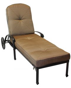 Flamingo Cast Aluminum Outdoor Patio Chaise Lounge with Cushion - Antique Bronze