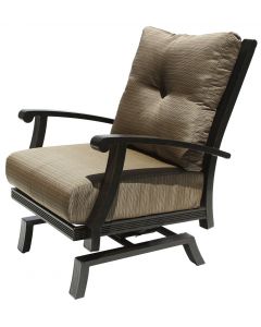 BARBADOS CUSHION ALUMINUM OUTDOOR PATIO CLUB SPRING ROCKER WITH CUSHION - ANTIQUE BRONZE