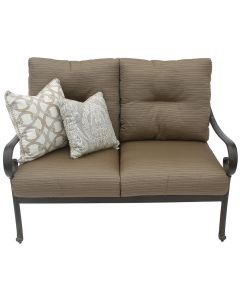 TORTUGA ALUMINUM OUTDOOR PATIO LOVESEAT WITH CUSHION - ANTIQUE BRONZE