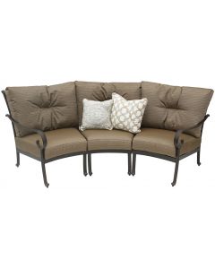 TORTUGA ALUMINUM OUTDOOR PATIO CURVE SOFA WITH CUSHION - ANTIQUE BRONZE