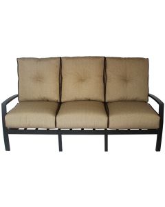 QUINCY CAST ALUMINUM OUTDOOR PATIO SOFA WITH CUSHION - ANTIQUE BRONZE