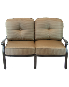 SAN MARCOS CAST ALUMINUM OUTDOOR PATIO LOVESEAT WITH SEAT CUSHION - ANTIQUE BRONZE