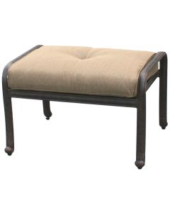 SAN MARCOS CAST ALUMINUM OUTDOOR PATIO OTTOMAN WITH CUSHION - ANTIQUE BRONZE