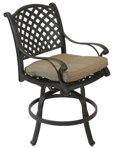 Nassau Cast Aluminum Patio Swivel Bar Stool - Antique Bronze